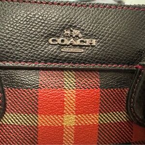 Vintage Coach red plaid purse